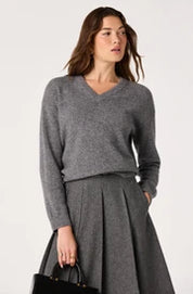 Bowie Heather V-Neck Sweater