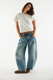 Good Luck Mid-Rise Barrel Jeans
