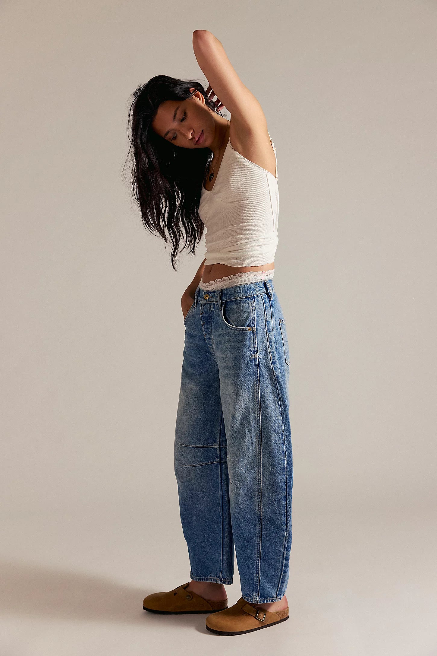 Good Luck Mid-Rise Barrel Jeans