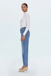 Lexi Mid Rise Bowed Straight