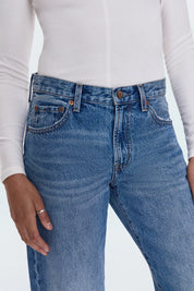 Lexi Mid Rise Bowed Straight